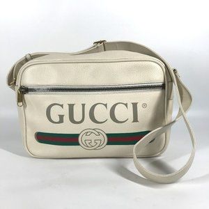 GUCCI White Leather Shoulder Bag
